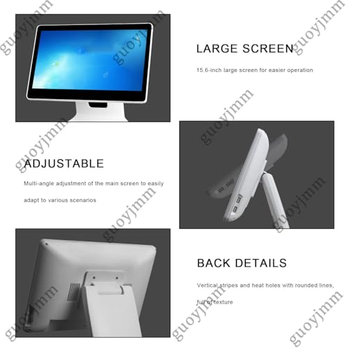 Image of Touch Screen Cash Register Monitor, 15.6 inch Touchscreen, All-in-One Cash Register, Adjustable Angle for Retail, Restaurant, 4GB RAM, 64G SSD, Hardware Only