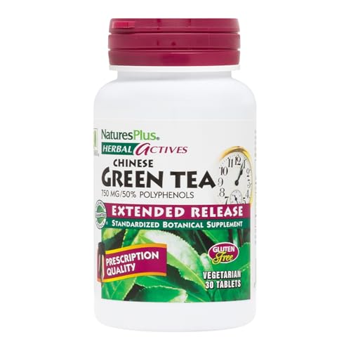 NaturesPlus Herbal Actives Chinese Green Tea, Extended Relea