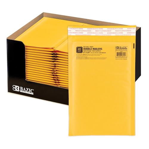 BAZIC Products #0 Self-Seal Bubble Mailer, 6 x 9.25 in, 50-Case