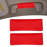 HABNVUON 2PCS Car Grab Handle Cover, Car Handle Protector, Anti-Scratch Auto Inner Front Rear Door Pull Cover, Auto Accessories Leather Inside Auto Door Grip Glove Protector for Vehicles (Red)