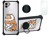 Solana Mobile Saga Phone Case Compatible with Osom OV1 Saga Phone Phone Case Cover [with Tempered Glass Screen Protector][Hard PC + Soft Silicone][Ring Support] [Silver Reflect Light] DYH-PH