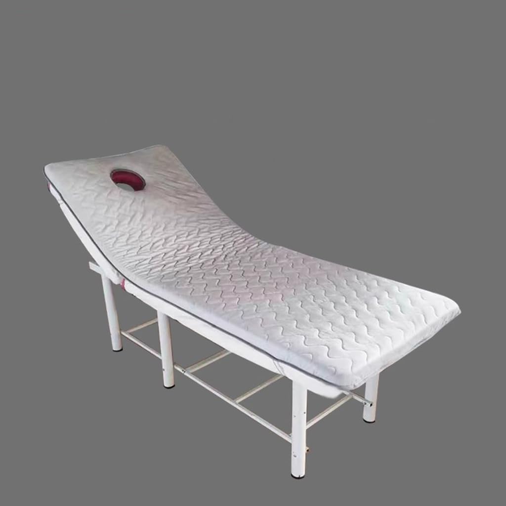 Grey,80 * 190cm R,6Cm Thicken Memory Foam Mattress Topper for Massage Table with Hole Portable Foldable Massage Lash Bed Mattress Cushion for Home Salon Spa Bed Tattoo Table