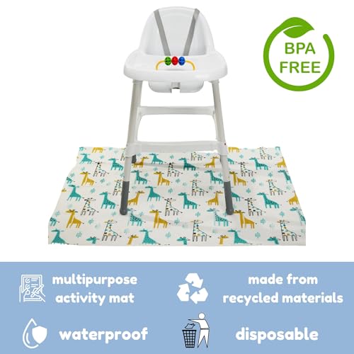 30 Stück wasserdichte Einweg-Spritzmatten für Babys – 100x120cm Große Splat Mat für Hochstuhl und Boden, Unterlage, Party-Tischdecke