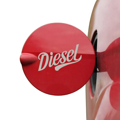 Zaqiz Stylish Diesel Decal for Car Fuel Cap (Metallic Silver)