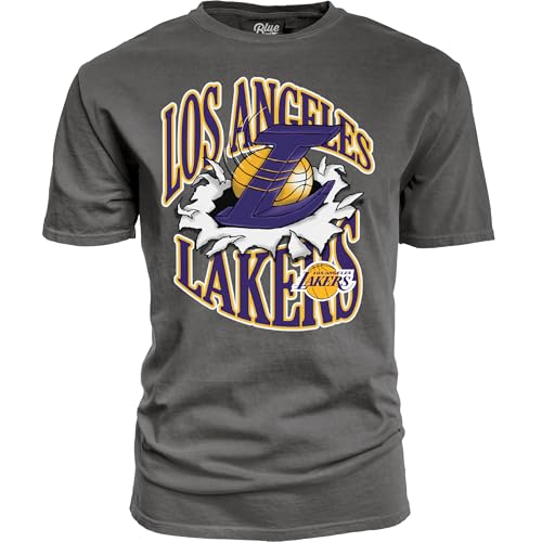 Los Angeles Lakers NBA Officially Licensed T-Shirt Ringspun Slam Mascot Black, Large
