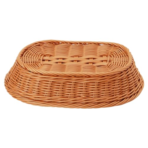 JAPCHET Set of 3 Oval Wicker Food Baskets, 30 x 20 x 7cm Synthetic Rattan, Ideal for Fruits, Breads, and Vegetables - Image 5