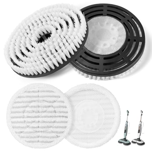 4 PACK Upgraded Steam Mop Replacement Pads for Shark Steam and Scrub Mop S8201 S8001 S8002 S7201 S7001 Series, Short Bristle Cleaning Brushes and Soft Scrub Pads for Deep Clean Home Hard Floors