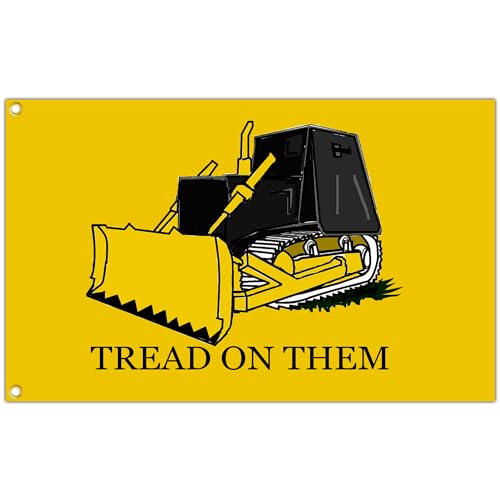 Aroxtms Tread On Them Killdozer Flag 3x5 Funny Flags for Room Guys Teen Girls College Dorm Bedroom Meme Flag Tapestry Man Cave Wall Art Decor Indoor Outdoor Home House Decoration Banner