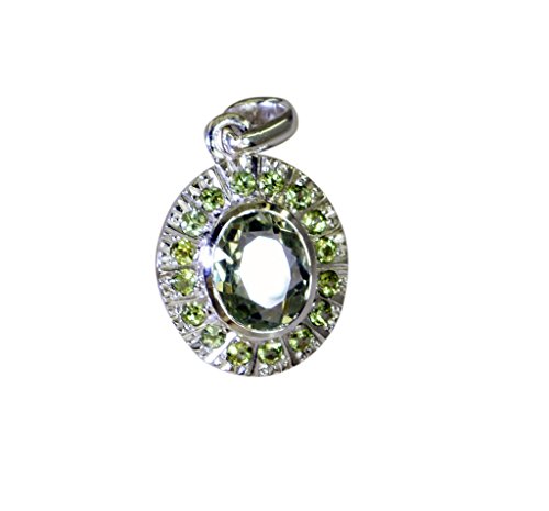 Bijoux péridot vert et pendentif canard Donald argent RIYO