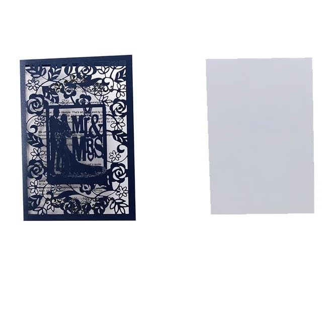 Invitaciones boda elegantes en color negro con tarjeta interior para decoracion de novios