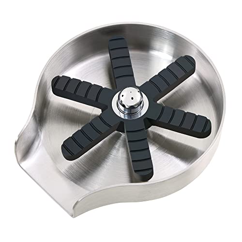 Image of Hanbuluo Heavy Duty Glass Cleaner for Sink, Large Diameter Cup Rinser for Sink,Stainless Steel Sink Cup Washer,Baby Bottle Washer,Automatic Cleaner Sink Attachment