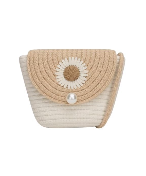 Bunaii Stylish Handbag for Women | Sling Shoulder Bag with Flower Design | Beach Bag for Girls for Daily & Travel Use | Jute Crossbody Purse for Girls & Women (Beige)-picture-31