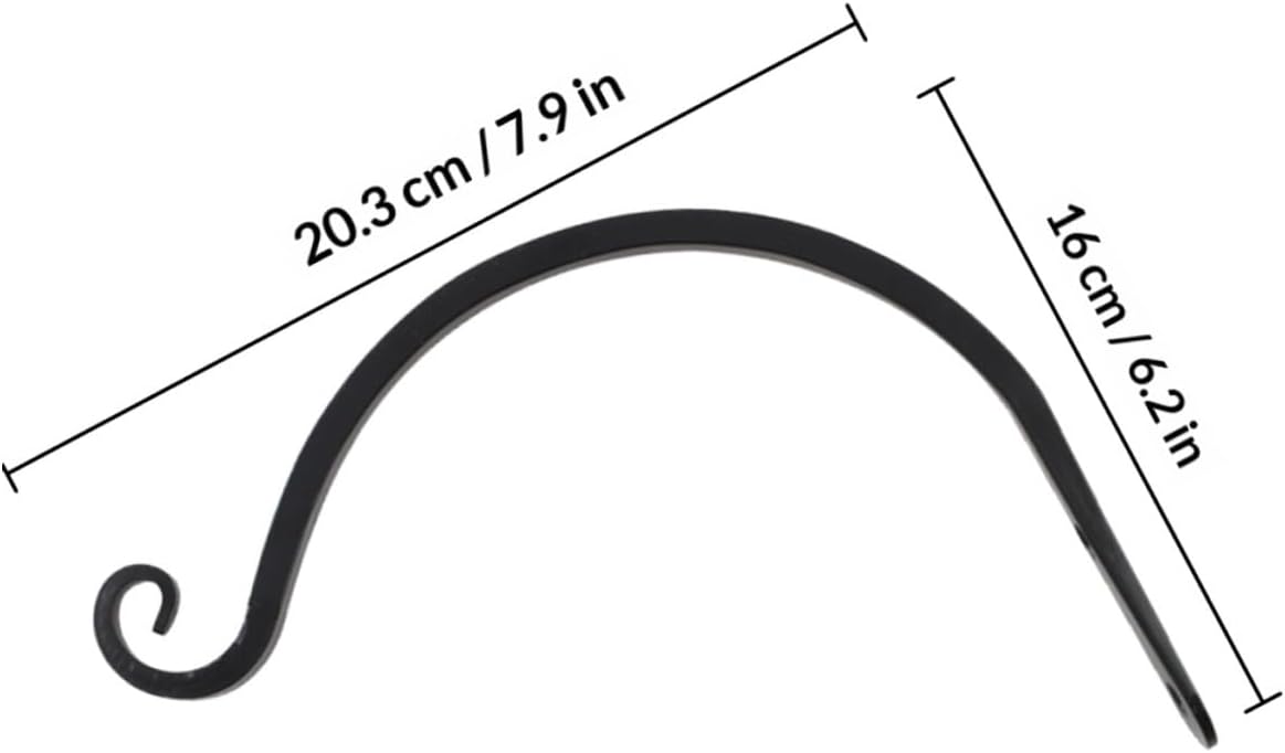 4pcs Metal Flower Basket Wall Hooks for Outdoor and Indoor Hanging Plant Brackets, 8-inch Iron Hanging Basket Hooks for Garden Balcony Decoration