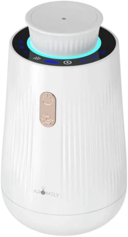 Car Diffuser & Home Air Freshener Waterless – Rechargeable – Intelligent Aroma Diffuser with Dual Mode – Portable Odor Eliminator for Car, Office Desk, and Small Room – Up to 150 SQFT (Silver-White)