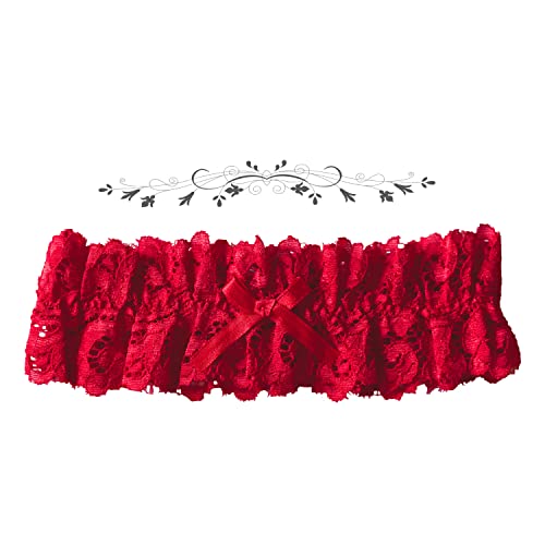 Gewidder Elegantes Premium Strumpfband in Rot, Damen Dessous Sexy,...