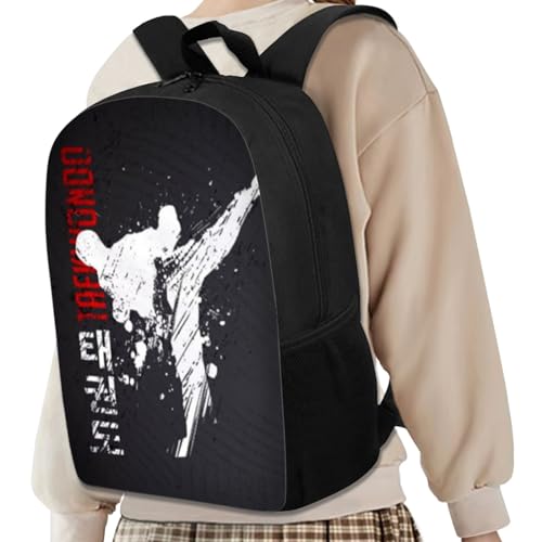 Cool Taekwondo Print Backpack for Elementary College Teenagers School Bag Travel Beach Daypack Boys Girls Shoulders School Backpack2