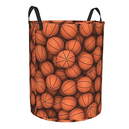 Basketball Orange Laundry Basket, Waterproof Circular Laundry Basket With Handle, Suitable For Laundry Rooms And Bedrooms #TOP1