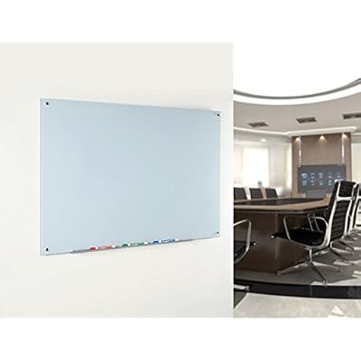 Audio-Visual Direct White Glass Dry-Erase Board Set - 3' x 2' - Includes Hardware & Marker Tray (Non-Magnetic)