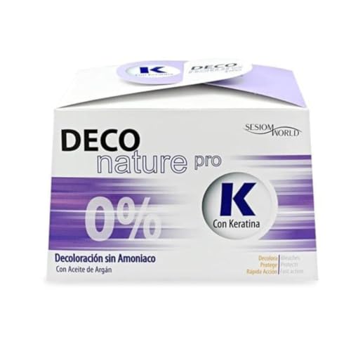 Sesiomworld Decoloración Deco Nature Pro 0% sin Amoniaco con Keratina y Argán 1 Kilo 1 Unidad 1100 g