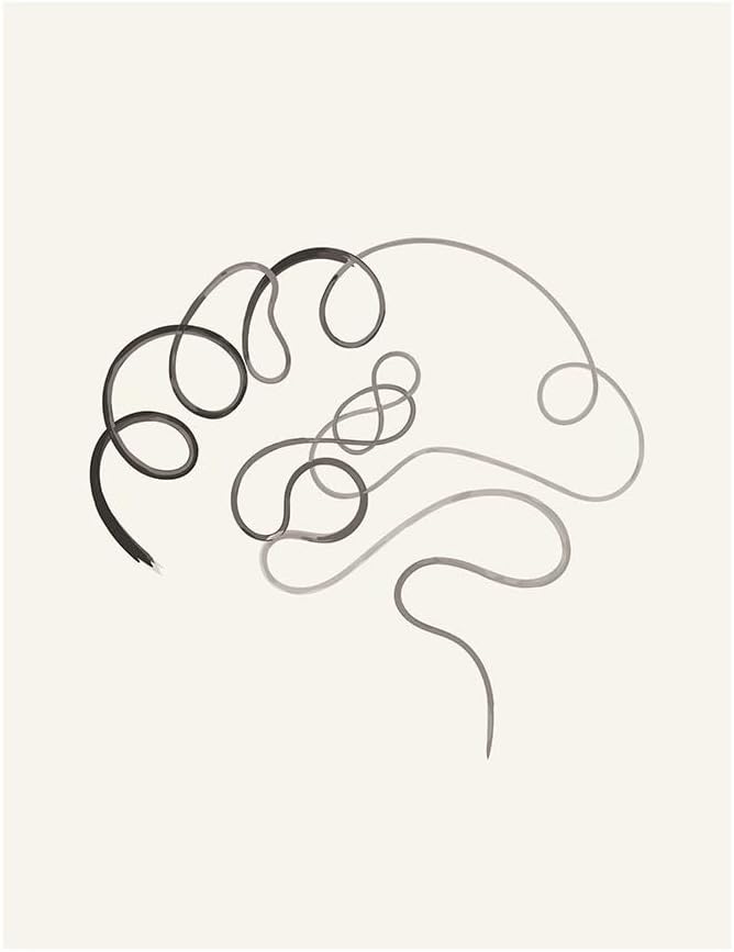 ArtDirect Brain Abstract Unframed Art Print Giclee Poster by Cai, Beth - Ready for Framing with Customization Sizes 8x10, 11x14, 16x20, 24x30, 36x45, and 48x60 Inches