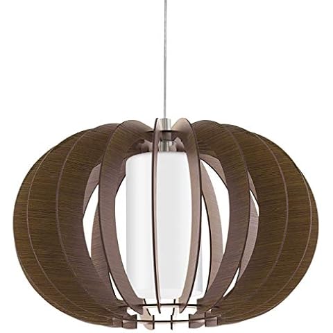 Lámpara colgante EGLO E27 Braun/Weiß/Nickel 50x150cm Cover