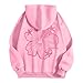 Palm Puff Hoodie for Women Girls Cute Pink Graphic Oversized Preppy Sweatshirt Loose Fit Y2K Hoodies with Pockets