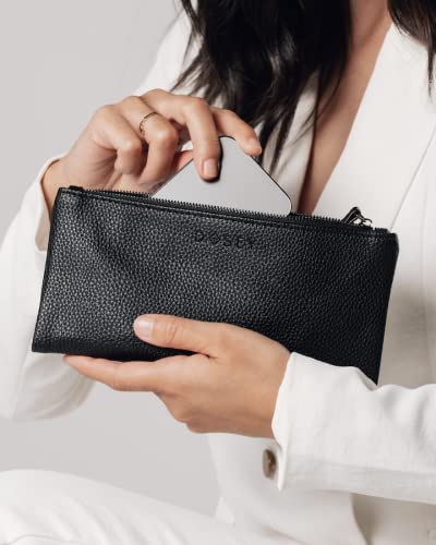 Dosey 7-Day Pill Purse - Vegan Leather Daily Pill Organizer - Luxury Travel Pouch With Airtight Pill Pockets For Medicine Storage & Protection-Stylish Pill Sorter & Medication Organizer- Classic Black #TOP3