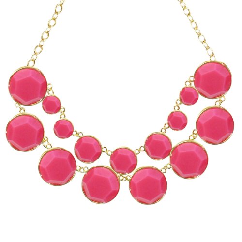 Wrapables Designer Inspired Double Layer Bubble Necklace, Pink