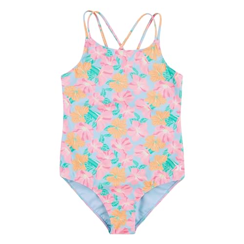 Hurley Girls' One Piece Swimsuit, Blue Ice/Floral, 10