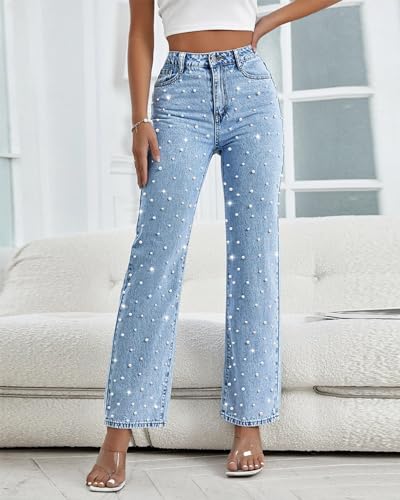 Pearl Jeans for Women Straight Leg High Waist Stretch Flare Bootcut Denim Pants2