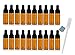 ELFENSTALL Simple-e 20pcs 5ml 1/6oz Amber Mini Glass Bottle Amber Sample Vial Small Essential Oil Bottle with Glass Eye Dropper + 1pc Glass Clean Cloth + 1pc 3ml Dropper