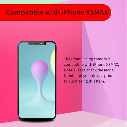 Front Camera Replacement for iPhone Xs MAX Facing Lens Module 7MP Flex Cable with Structured Light Receiver Replace Transmitter Sensor Connector XSMAX