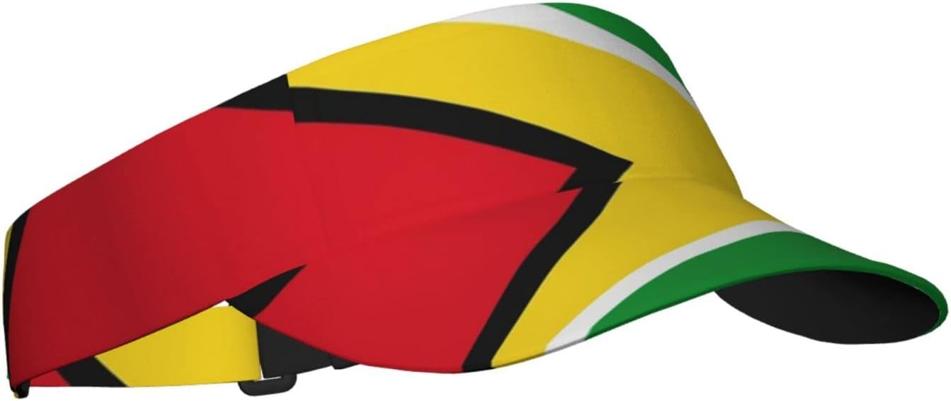 Fashion Guyana Flag Sports Sun Visor Hats Adjustable Empty Top Baseball Cap Outdoor Guyanese Sun Caps for Women and Men - Image 2