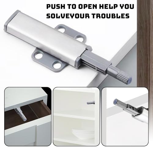 6 Stück Drucktüröffner Push To Open Türöffner Schranktür, Softclose Türdämpfer Passend als Ersatzteil für IKEA BESTA Schrank Push to Open Türen Tip On