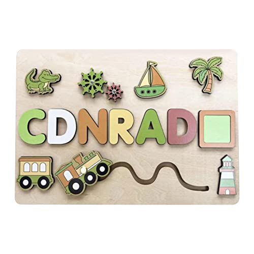 幼児の名前パズル,動物の愛らしい名前パズル木製モンテッソーリのおもちゃ | インタラクティブパズル クリスマス 誕生日プレゼント 1歳 男の子 女の子 キッズ