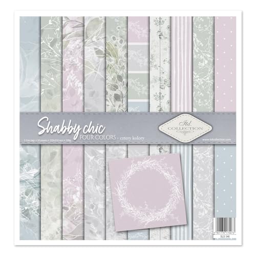 ITD Collection - Scrapbook Papier - Scrapbooking Set - Motivpapier zum Basteln - Dekorpapier 12x12 inches - 310 x 310 mm - 10 Blatt + 1 – Shabby Chic - SLS-046