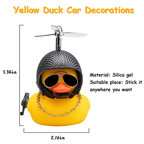 Image of wonuu Rubber Duck Car Ornaments, Squeeze Duck Dashboard Decorations Bicycle Decor for Cycling Motorcycle & Bicycle Accessories Decorations (Black and White Grid)