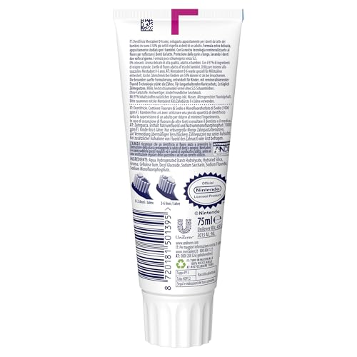 Mentadent Dentifricio Kids, Dentifricio Bambini 0-6 Anni, Personaggio a Sorpresa, Gusto Frutta, Protezione dalla Carie, Ideale per Denti da Latte, 97% Ingredienti Origine Naturale - Immagine 4