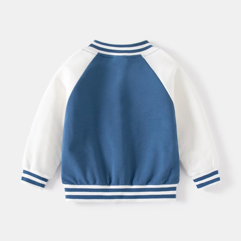 Meufam Baby Boy's 2023 Cartoon Graphic Baseball Jacket Full Zipper Up Team Uniform Varsity Jacket2