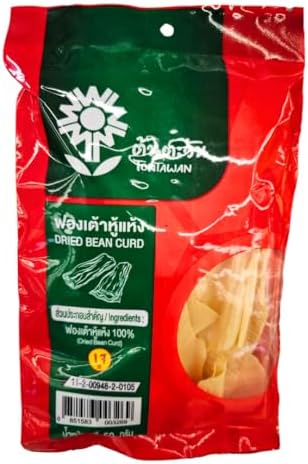 Thai Dried Tofu Skin Sheets, 50g, Bean Curd Sheets for Shabu, Mala, Sukiyaki or Soybean wraps fried