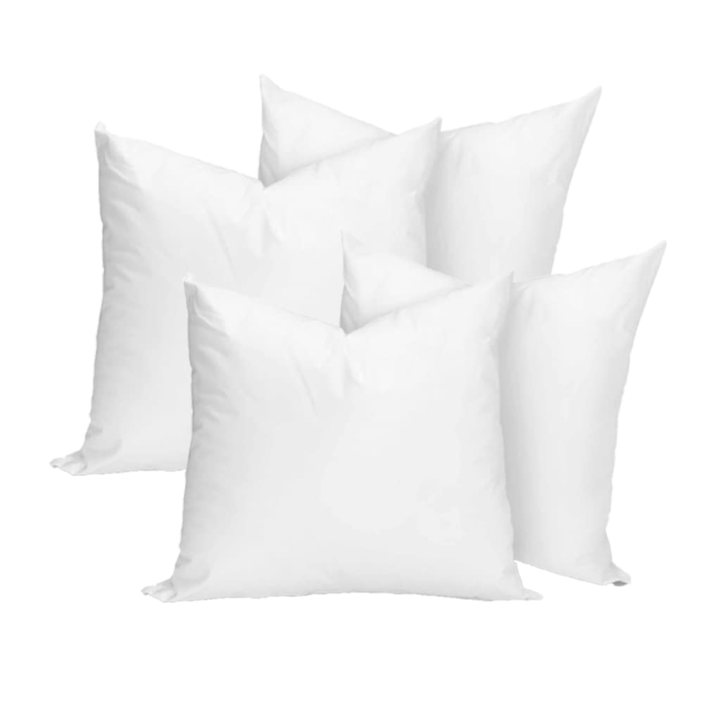 Iyan Linens Ltd White Cushion Pad Sham Filler - Bounce Back Pillow Insert Inner, Hypoallergenic Pure Hollowfibre Soft Stuffing Cushions 60Cm X 60Cm (Set Of 4| 26" X 26")