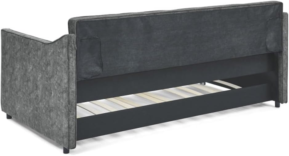 Grey 80.5"x44.5"x33.5"Twin Size Daybed W/Twin Size Upholstered Tufted Sofa Bed Foriving Room Furniture