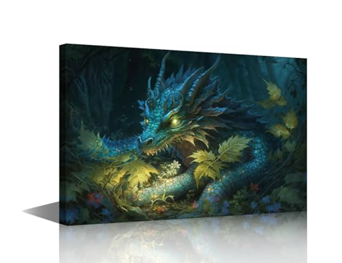 Toile de dragon antique géante : art mythique pour décoration murale chambre
