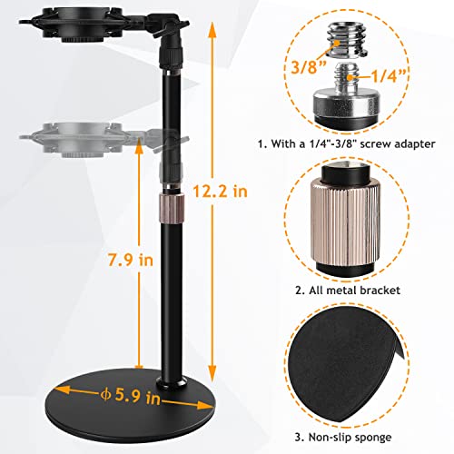Desktop Mic Stand With Shock Mount And Pop Filter, Adjustable Microphone Stand Shockmount Reduces Vibration Noise Table Holder For Razer Seiren Mini Usb Streaming Microphone #TOP5