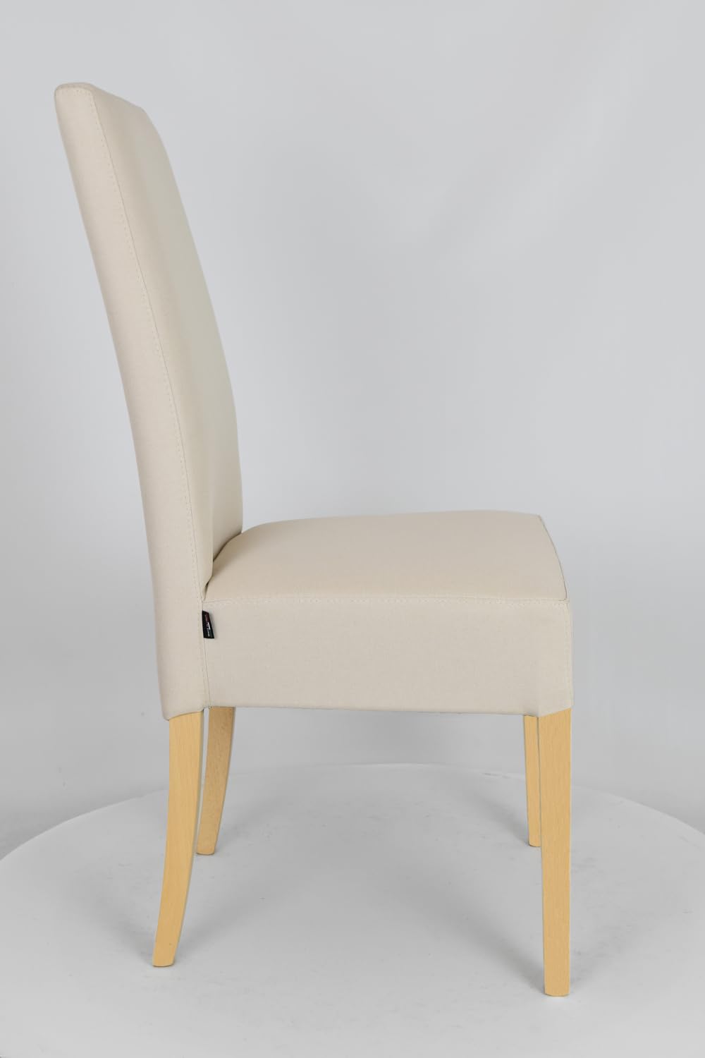 t m c s Tommychairs - Set 4 sillas Chiara para Cocina, Comedor, Bar y Restaurante, solida Estructura en Madera de Haya Color Natural y Asiento tapizado en Tejido Color Marfil