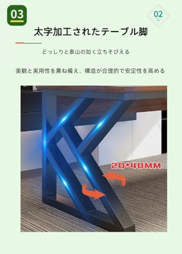 パソコンデスク 会議用テーブル 多機能 ミーティングテーブル PC 学習 商談用の会議マルチビーム補強 コンピューター テレワーク用 在宅勤務机頑丈家具 (C,80cm) [並行輸入品] [4]
