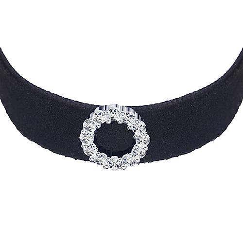 Yumilok Kette Damen Halskette mit Anhänger Collier 925 Sterling Silber Choker Samtseil schwarz Zirkonia für Frauen Geburtstags Muttertag