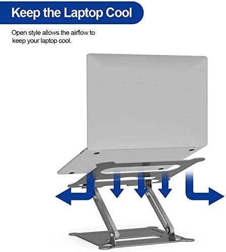 BESIGN LS05 Aluminum Laptop Stand, Ergonomic Adjustable Notebook Stand, Riser Holder Computer Stand Compatible with Air, Pro, Dell, HP, Lenovo More 10-15.6" Laptops (Grey)
