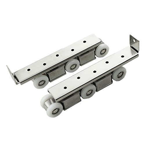 Preisvergleich Produktbild Schiebetür Beschlag für 25mm Laufprofil Laufrollen Holztür Schiebetürbeschlag 6 Rollen Laufrollen Modell