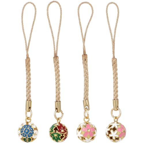 Cuerda de teléfono adorable japonesa Hemobllo, 4 colgantes vintage para regalo de Navidad